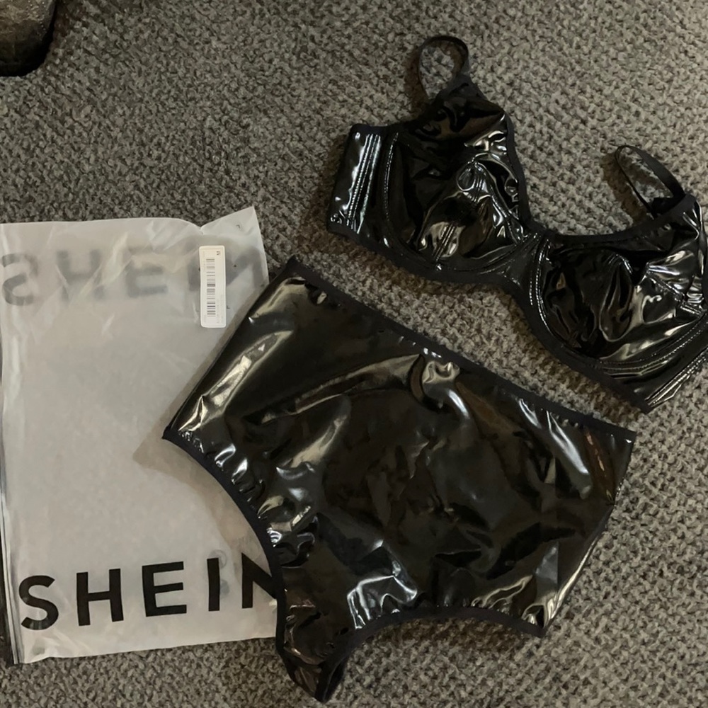 Brand new latex bra and panty